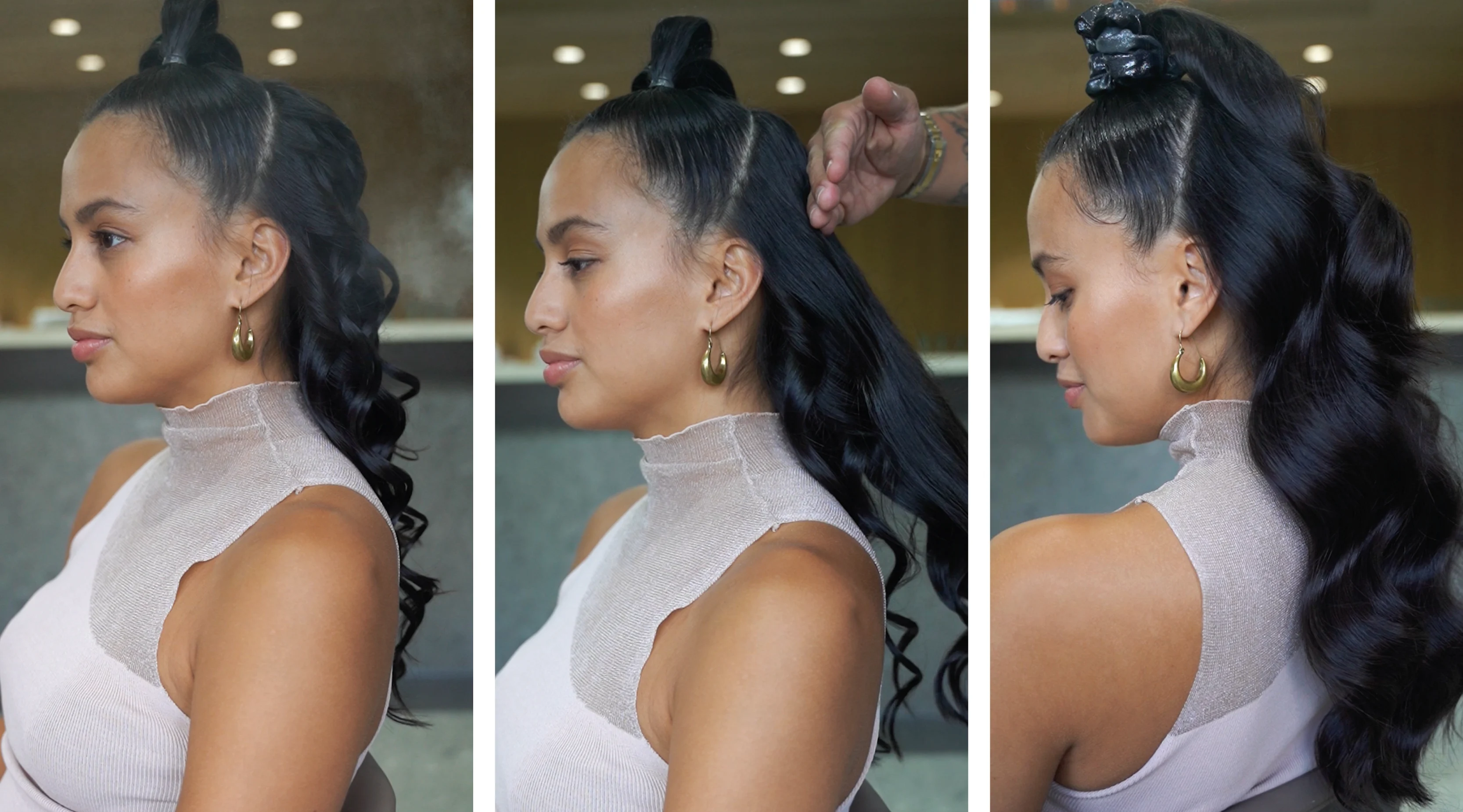 Media - Wavy Half-Up Ponytail stappen (2)